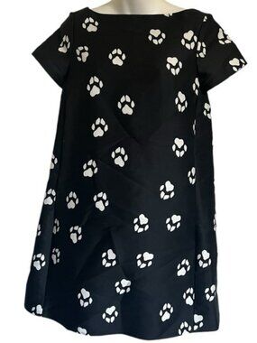 Kate Spade Paw Print Swing Dress Be Daring Black Size 6 NWT